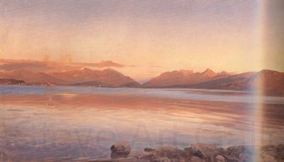 Johann Gottfried Steffan Evening Twilight at the Lake of Zurich (nn02) Spain oil painting art